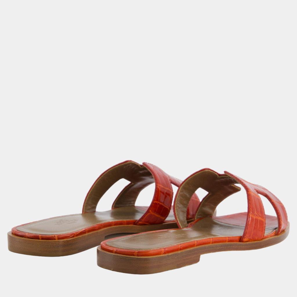 Hermes Hermes Sanguine Crocodile Oran Sandal Size EU 36