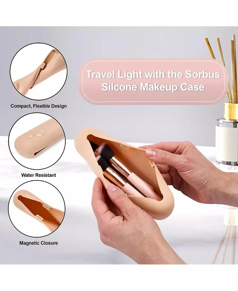 Sorbus 2 Pack Travel Cosmetic Makeup Brush Holder - Portable
Waterproof Silicone Organizer 4