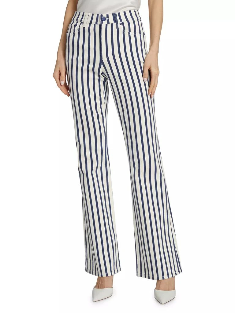 Alice + Olivia Keira Mid-Rise Striped Stretch Boot-Cut Jeans 3