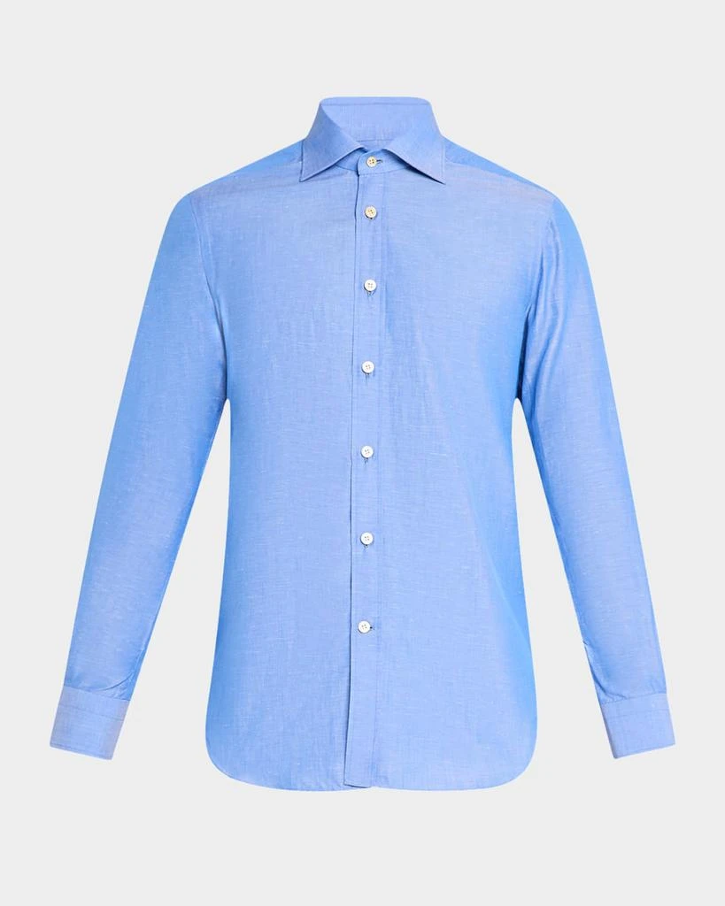 Kiton Men's Heathered Cotton Dress Shirt 1