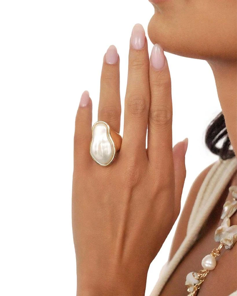 Ettika Jewelry Sea Born Imitation Pearl Cocktail Ring 2