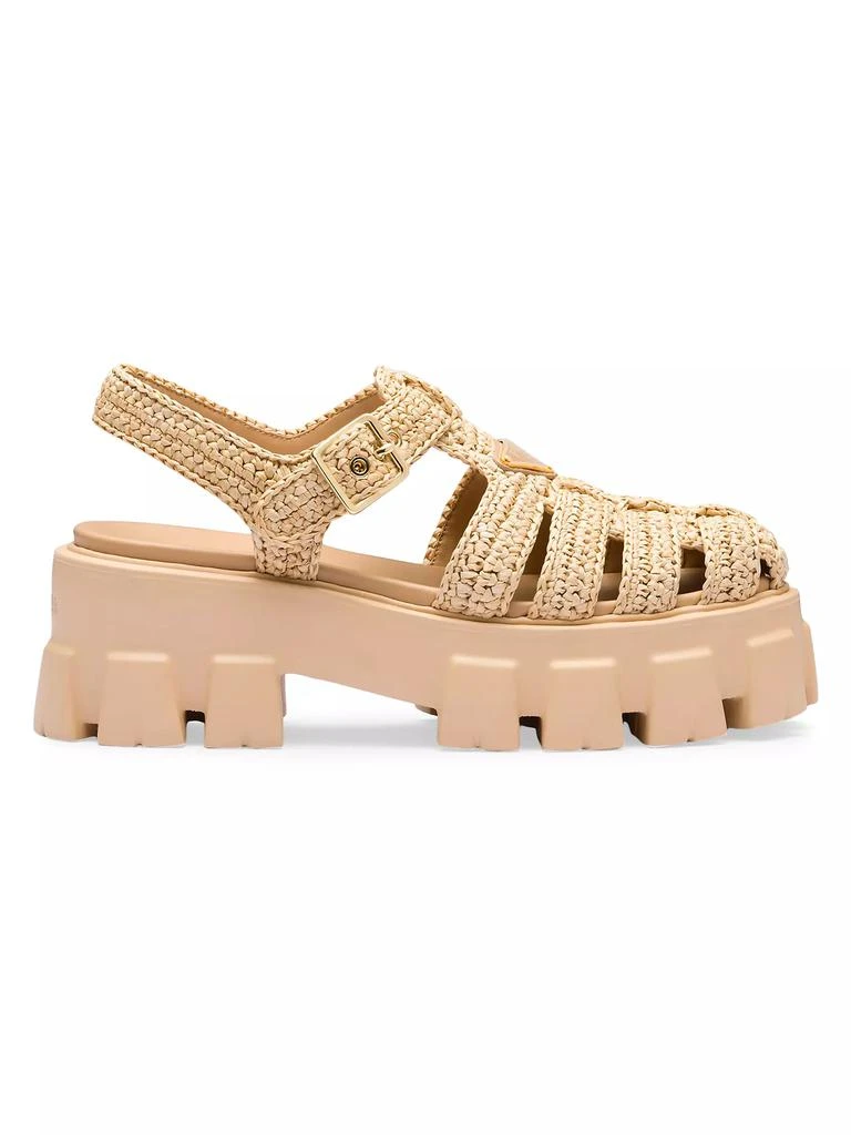 Prada Monolith Crochet Cage Sandals 1