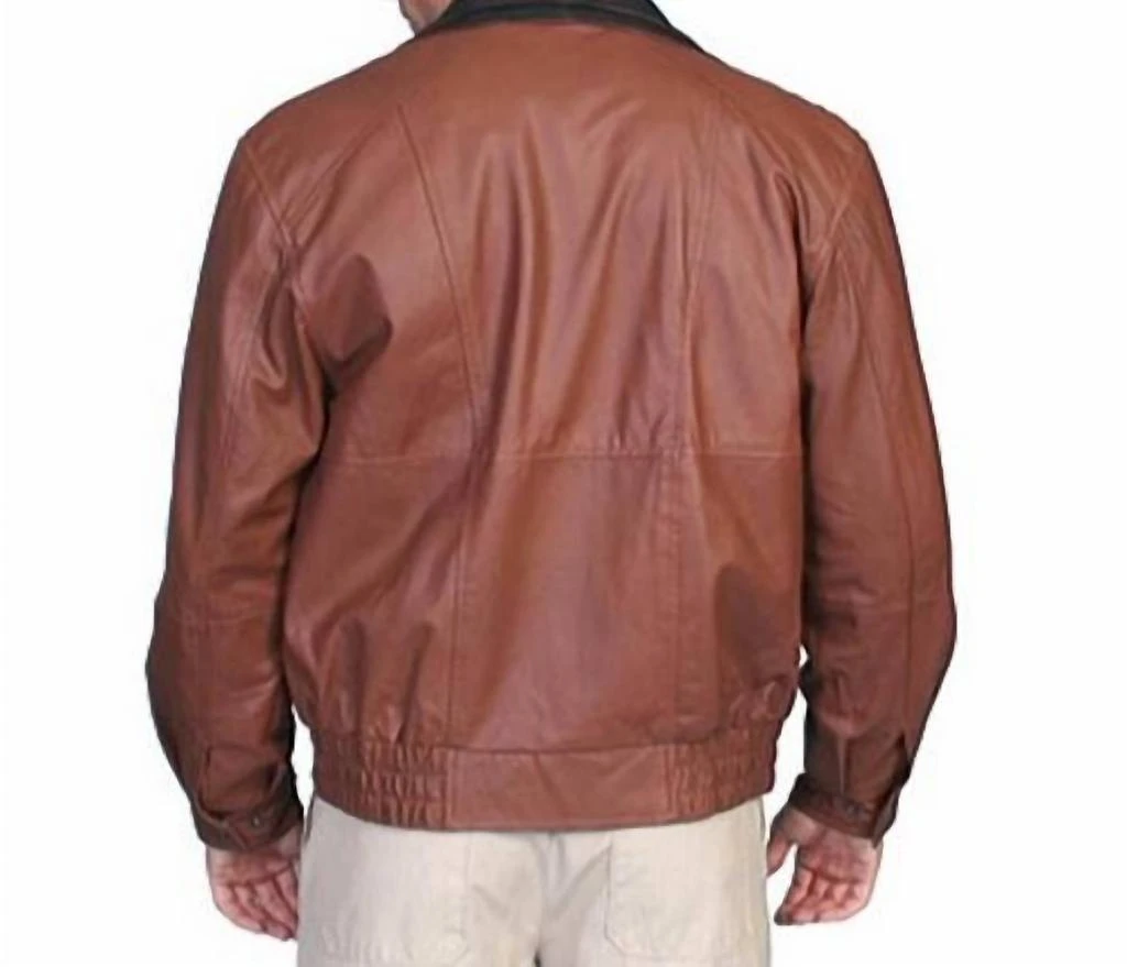 Scully Double Collar Leather Jacket In Brown 2