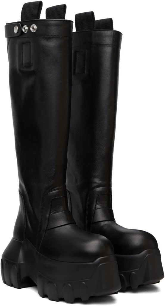 Rick Owens Black Concordians Pull On Mega Tractor Tall Boots 4