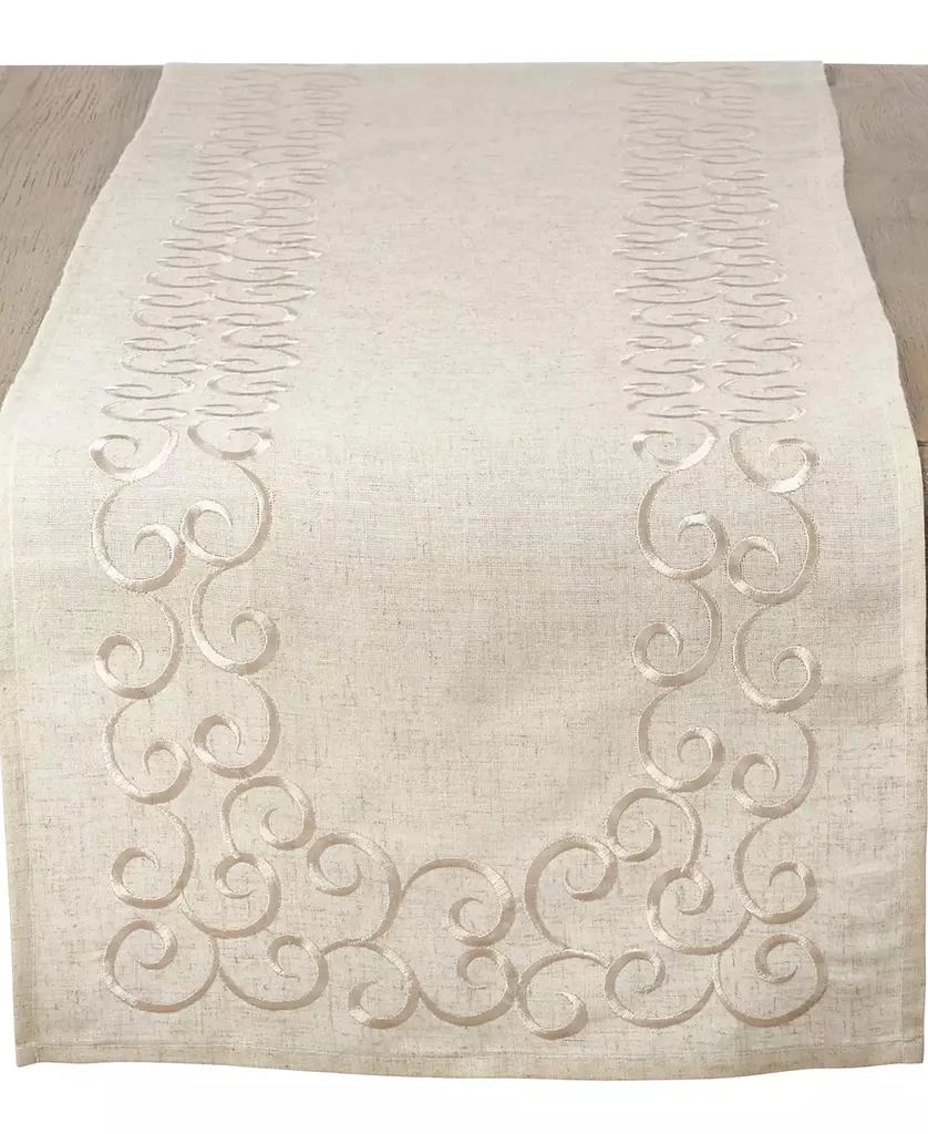 Saro Lifestyle Table Runner with Embroidered Border