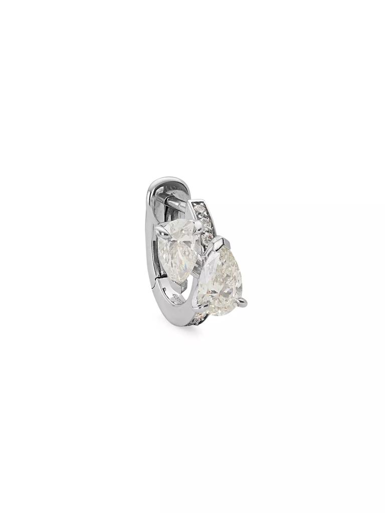 Repossi 18K White Gold & 0.50 TCW Diamond Single Huggie Hoop Earring - Left Or Right