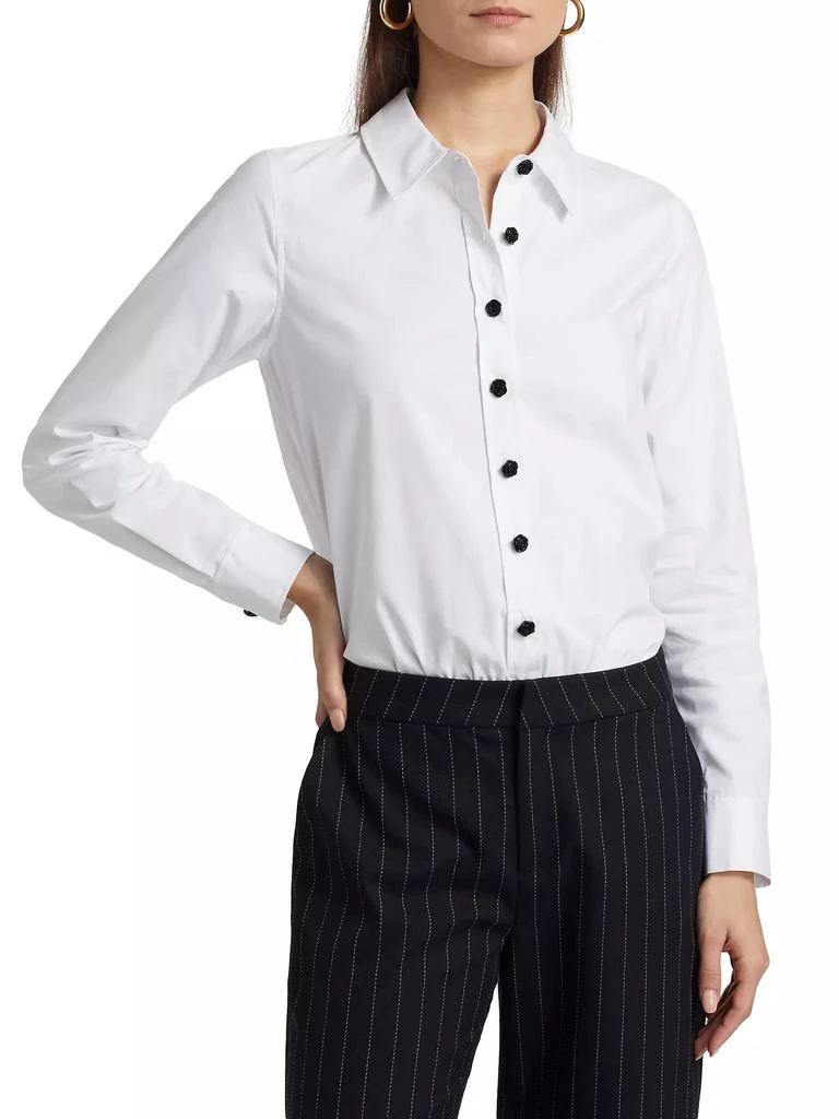 L'Agence Blake Cotton-Blend Long-Sleeve Bodysuit 3