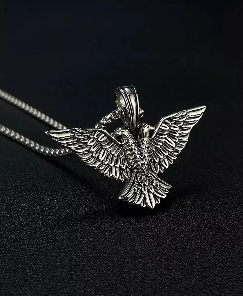 Rhona Sutton Silver Eagle Empire Stainless Steel Pendant Necklace 2