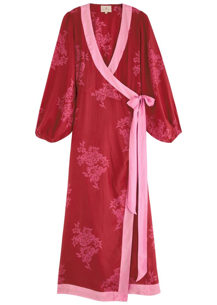 Hannah Artwear Luna floral-print silk midi wrap dress