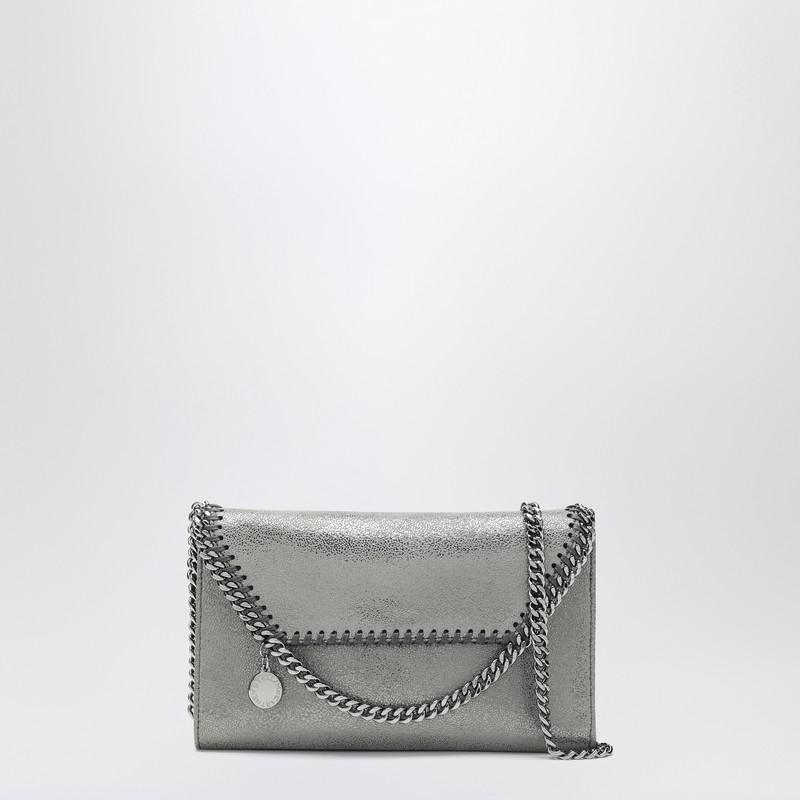 Stella McCartney Gray Falabella Wallet with shoulder strap