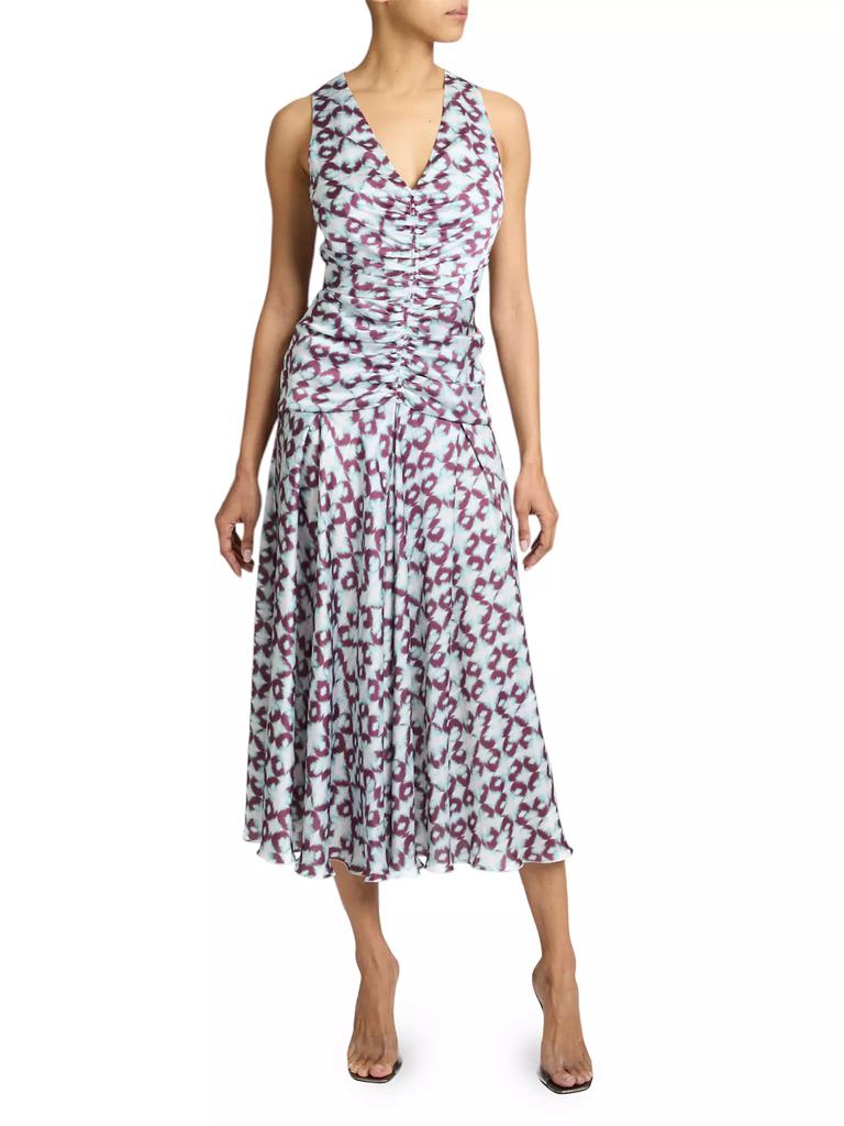 Santorelli Ruched A-Line Midi-Dress