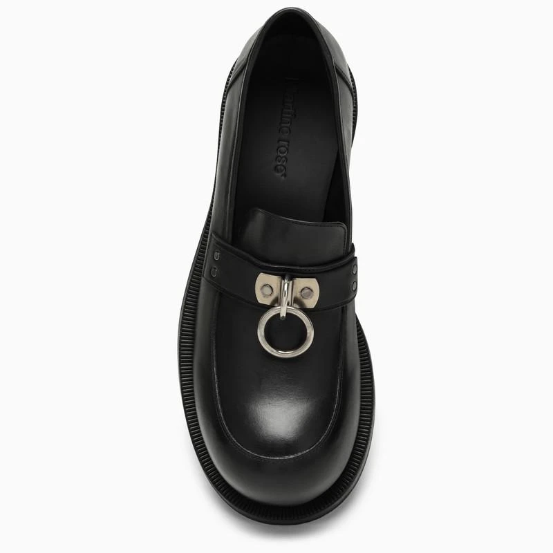 Martine Rose Black leather loafer with ring detail 4