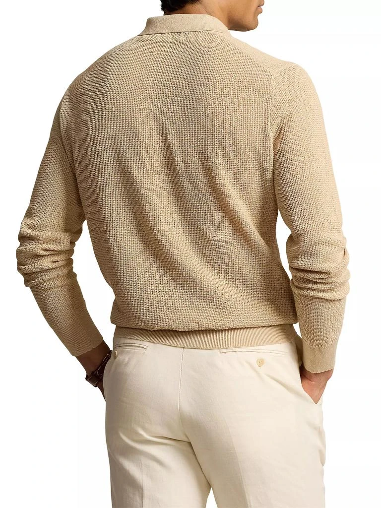 Ralph Lauren Linen Mesh Collared Sweater 4