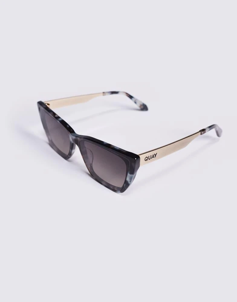 NEW QUAY women\'s call the shots sunglasses in dark tort/smoke Shop Quay call the shots remixed cat eye sunglasses in smoke  main image 3
