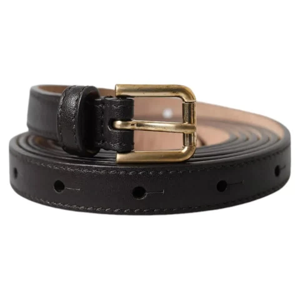 Dolce 
Gabbana Leather gold Metal Buckle Women Women
s Belt