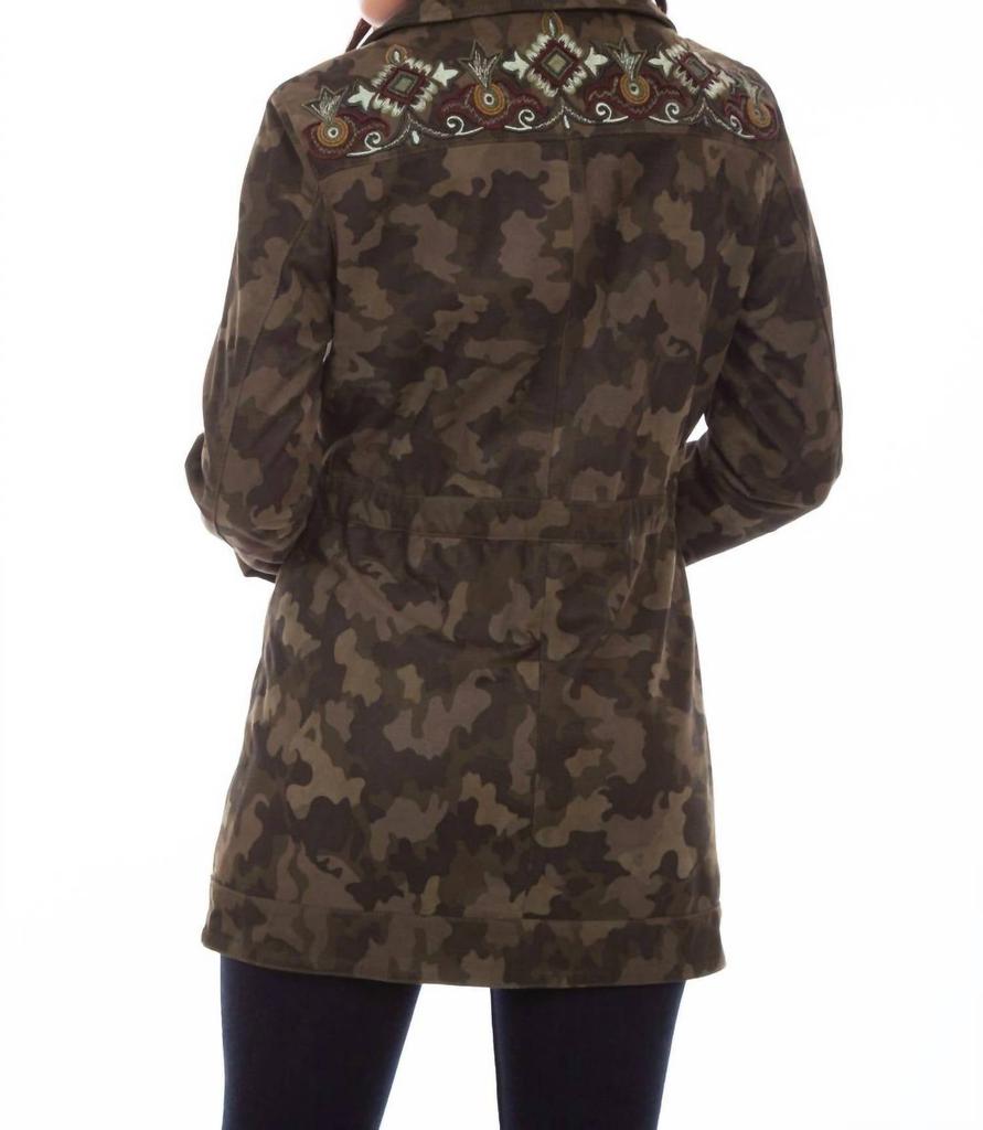 Scully Camouflage/embro Jacket In Olive