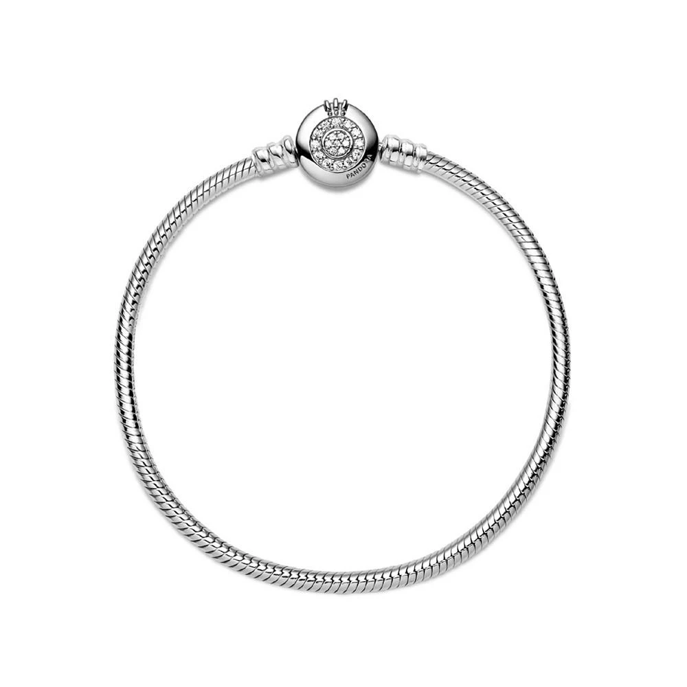 Pandora Moments Cubic Zirconia Sparkling Crown O Snake Chain Bracelet 3