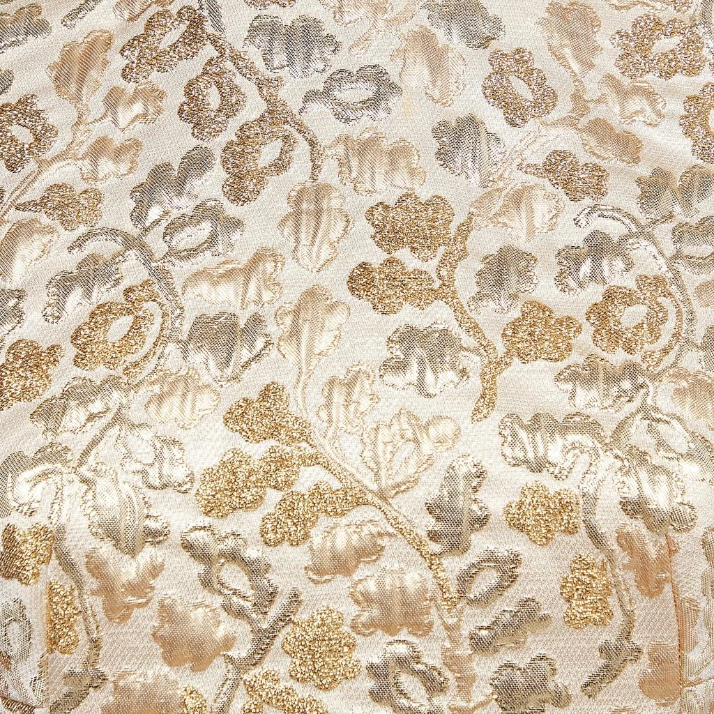 Dolce & Gabbana Dolce & Gabbana Gold Patterned Jacquard Sleeveless Mini Dress S 3