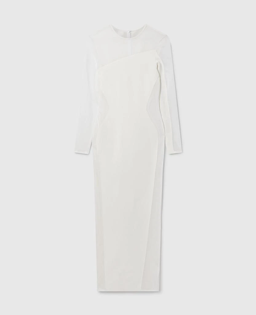 Stella McCartney Stella McCartney - Miracle Long-Sleeve Compact-Knit Dress, Woman, White, Size: L 1