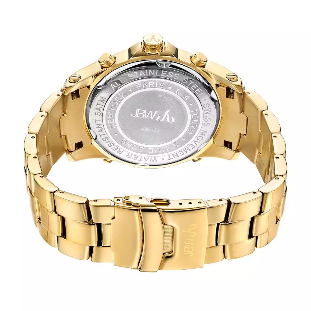 Jbw Men's Jet Setter Diamond (2 ct.t.w.) 18k Gold Plated Stainless Steel Watch