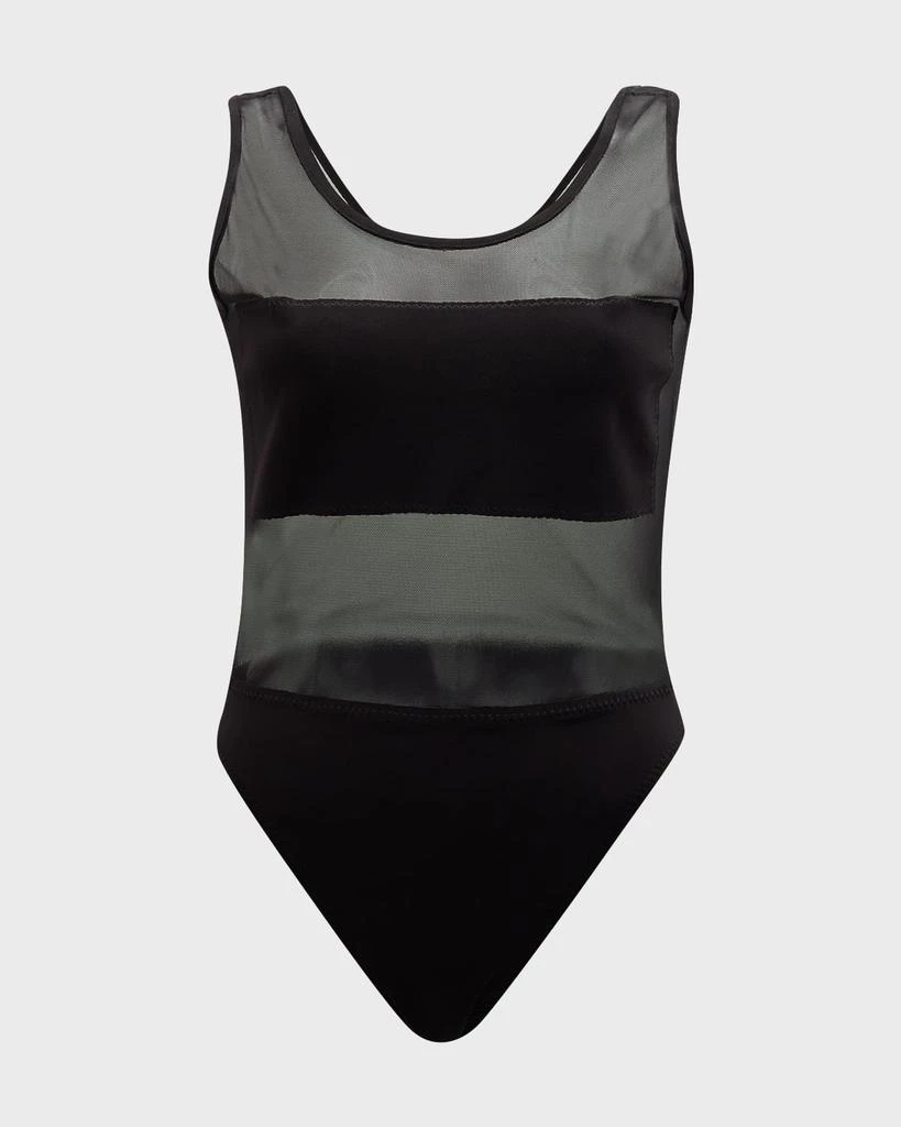 Norma Kamali Dash Dash Mesh One-Piece Swimsuit 1