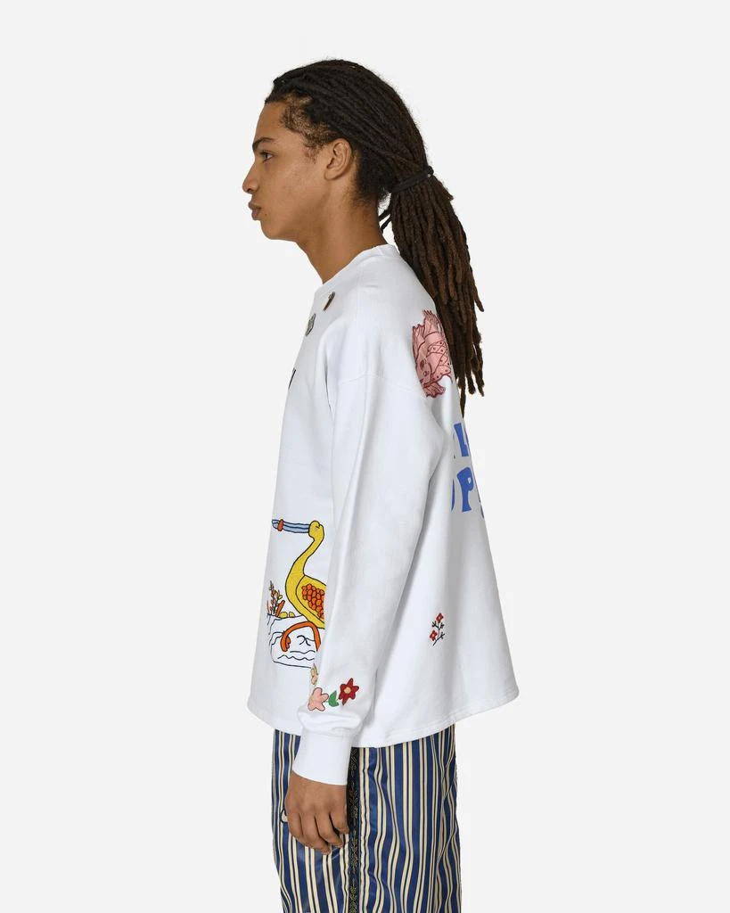 BODE Property of Janet Crewneck Sweatshirt White 2
