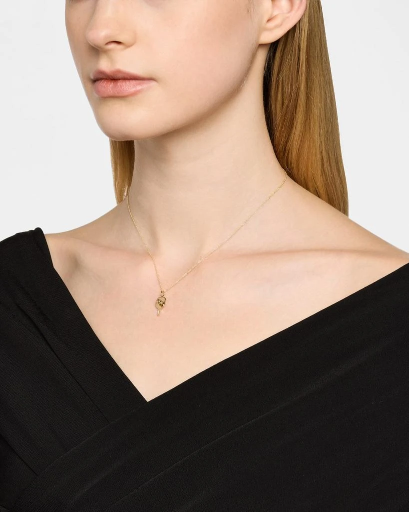 Sydney Evan 14K Yellow Gold Pickleball Charm Necklace with Diamonds 2