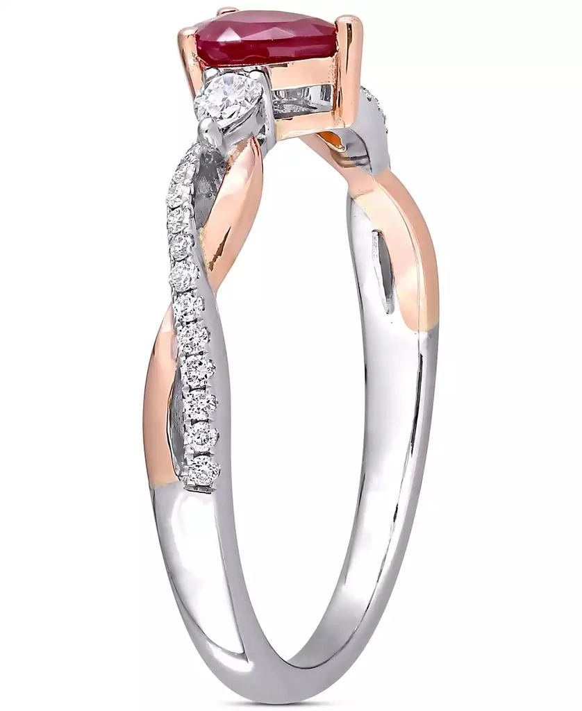 Macy's Ruby (2/5 ct. t.w.) & Diamond (1/5 ct. t.w.) Twisted Ring in 14k White & Rose Gold 4