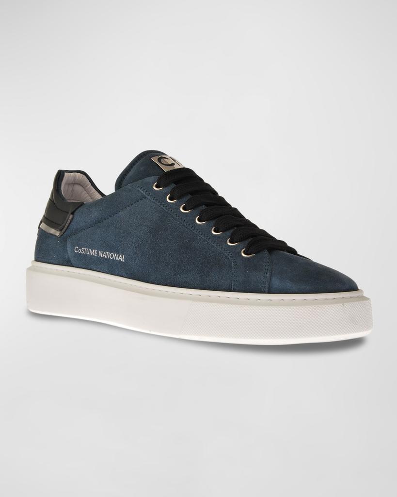 Costume National Men's Logo Suede Low-Top Sneakers