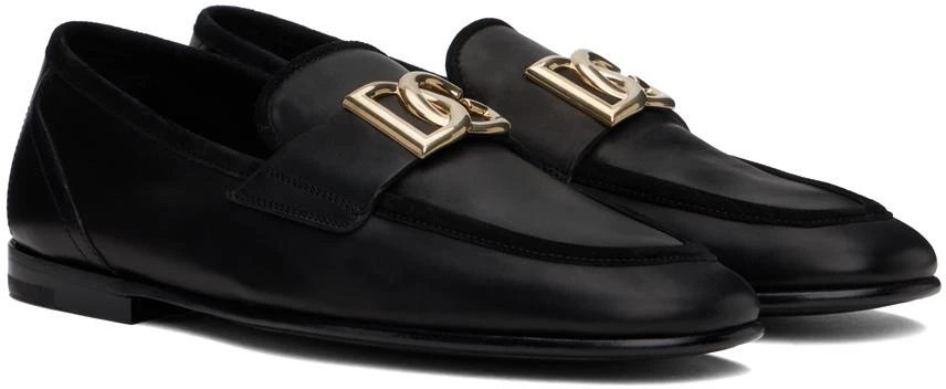 Dolce & Gabbana Black Calfskin Ariosto Slippers 4