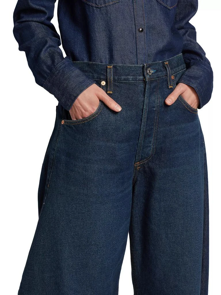 Citizens of Humanity Horseshoe Wide-Leg Frayed Jeans 6