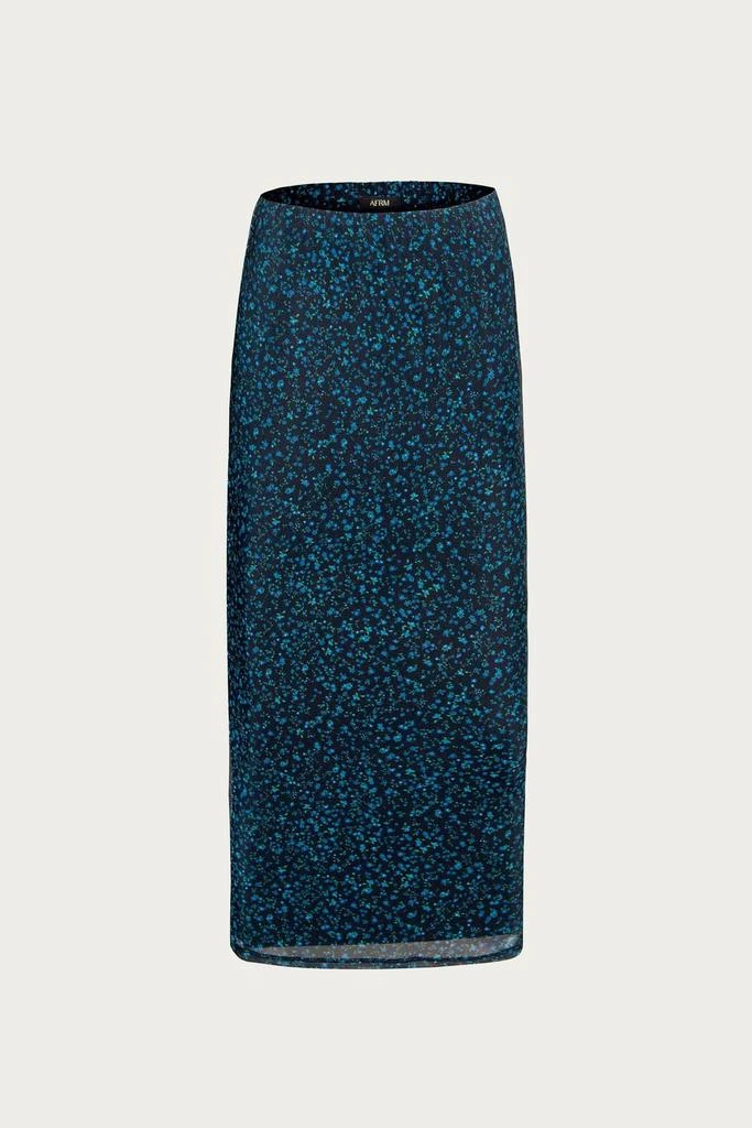 AFRM Felix Mesh Midi Skirt In Blue Daisy Ditsy 1