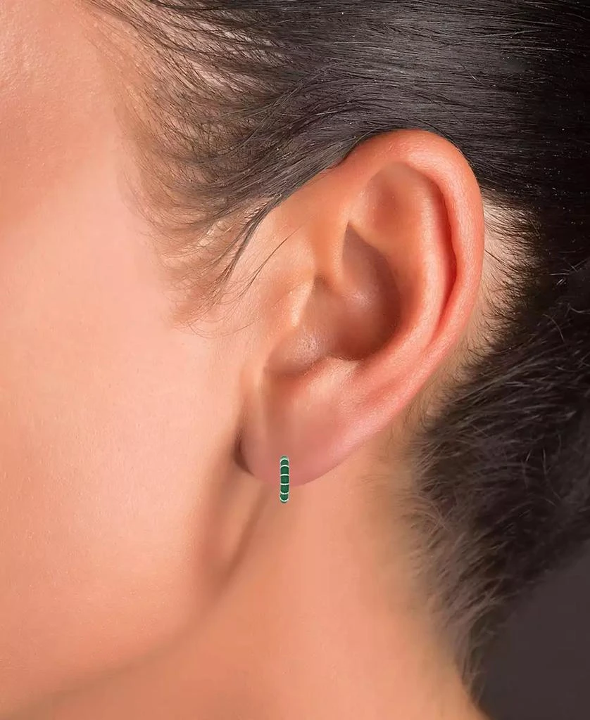 Macy
s Enamel Hoop Earrings in Sterling Silver or 14k Gold over Sterling Silver, 1/2" 2