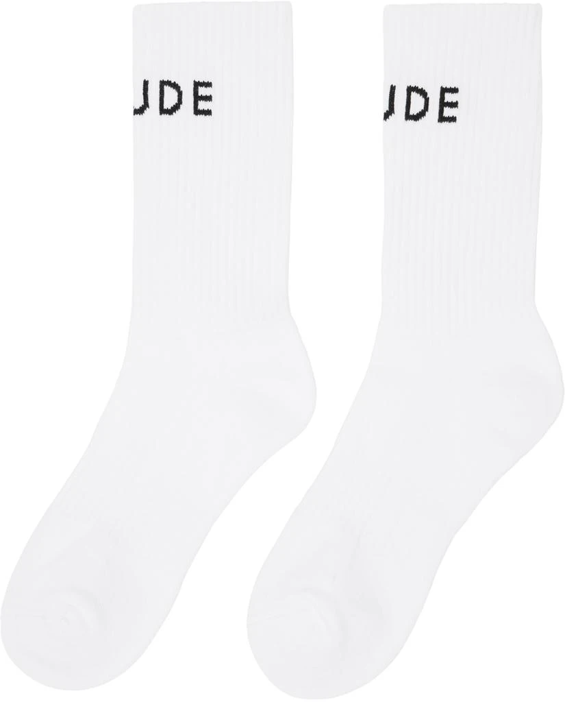 Rhude White Classic Logo Socks 2