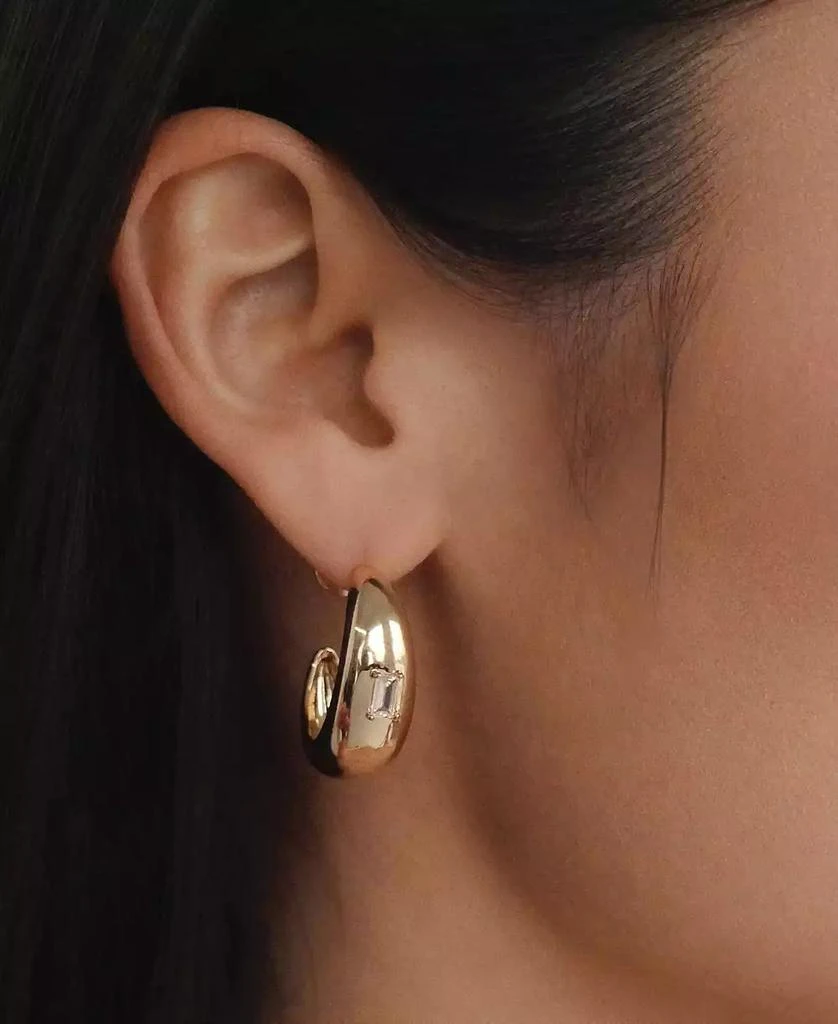 Ettika Jewelry Oval Dome Baguette Hoop Earrings 4