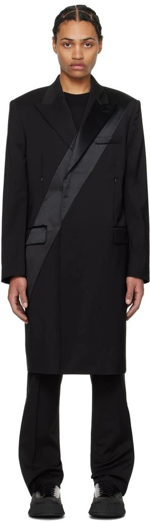 Helmut Lang Black Tuxedo Car Coat 1