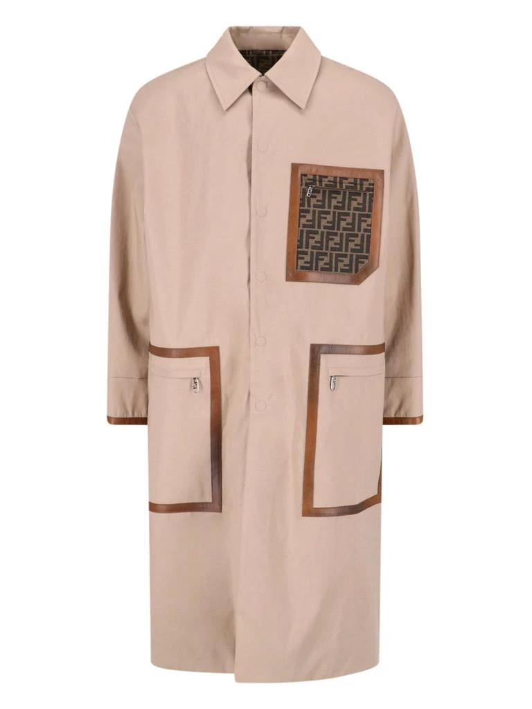 Fendi Fendi FF Logo Jacquard Reversible Trench Coat 1