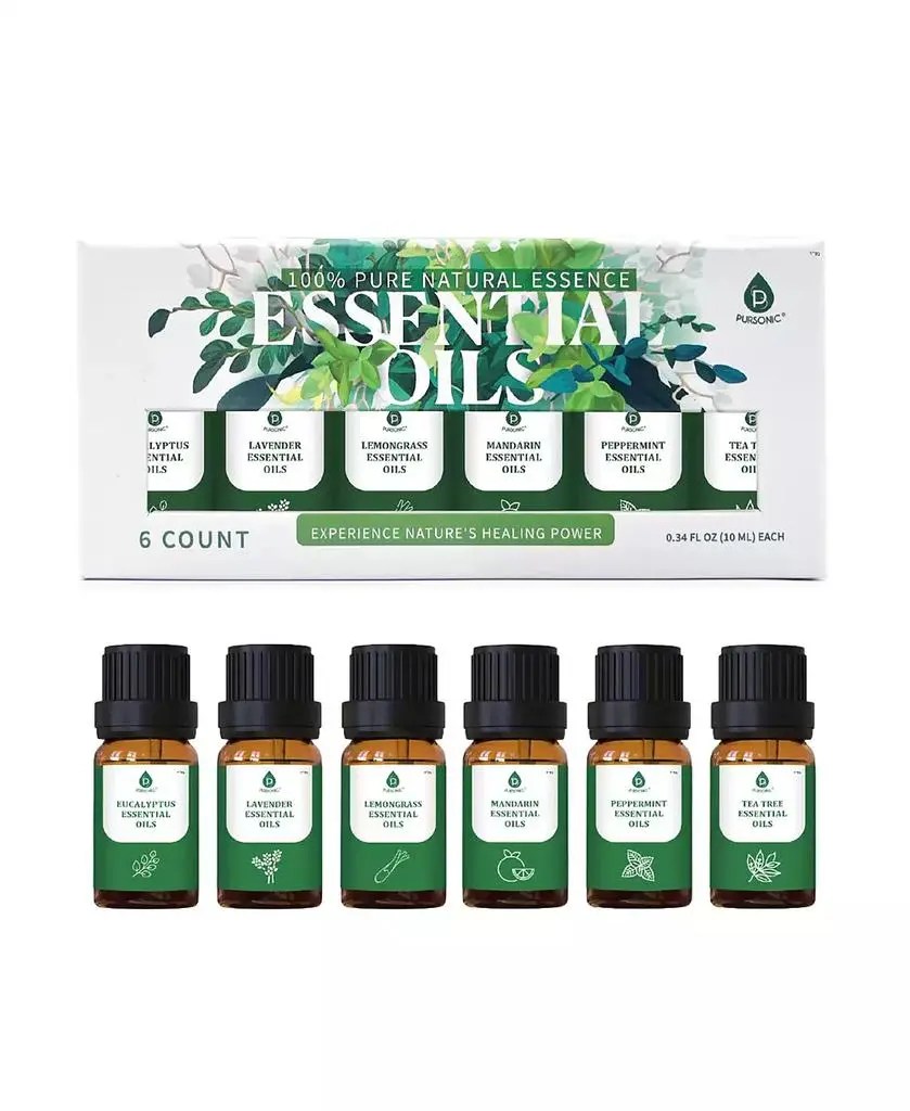PURSONIC 100% Pure Natural Essence Essential Oils Collection – Aromatherapy at Its Finest!