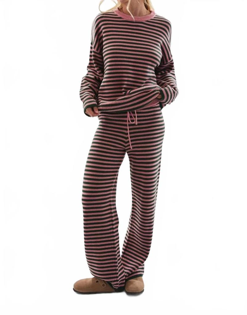 LE LIS Stripe Sweater 
Pants Set In Light Pink 2