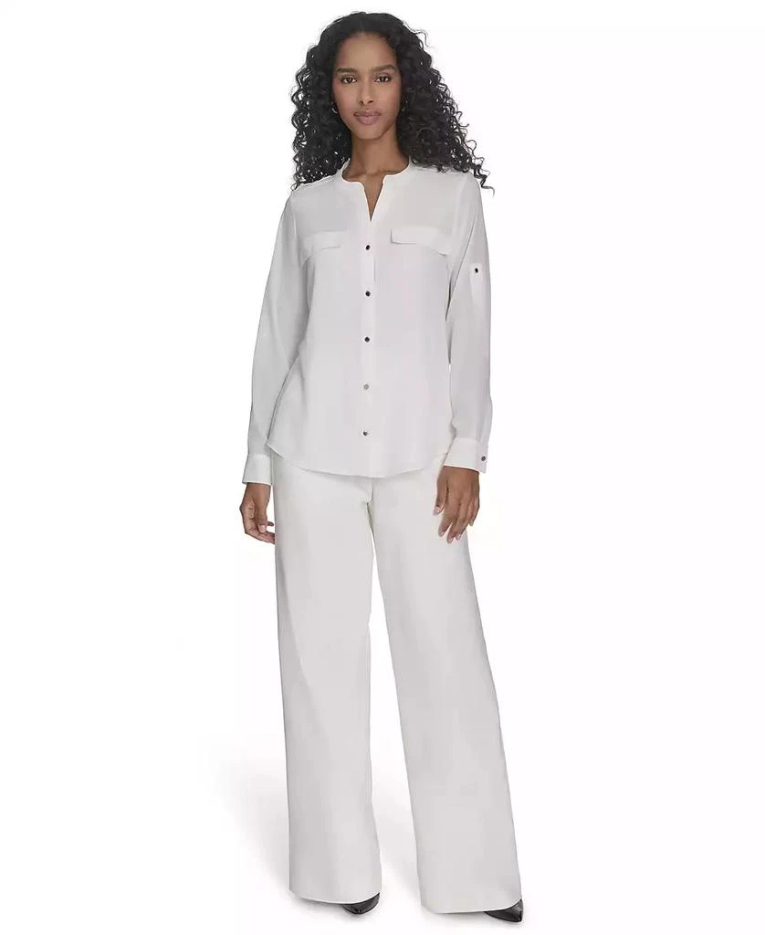 Calvin Klein Women's Roll-Tab Blouse 4