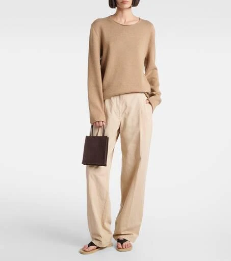 The Row To Go Small suede tote bag 5