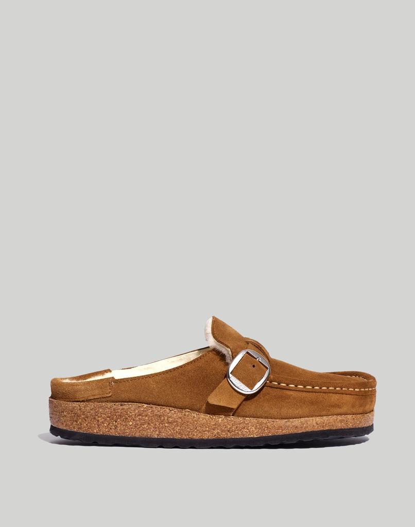 Birkenstock Suede Buckley Clogs in Shearling