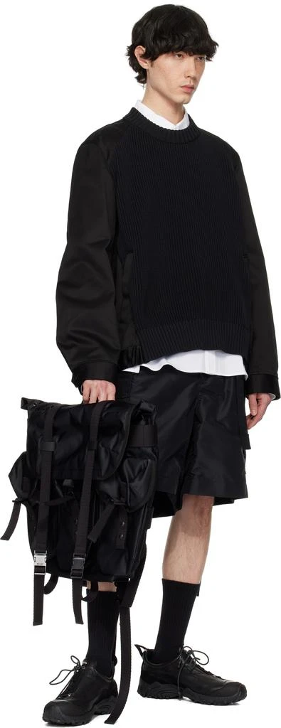 Sacai Black Cotton Chino Mix Sweater 4