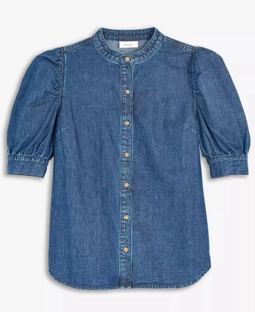 On 34th Women
s Denim Puff-Sleeve Shirt, Exclusively at Macy
s 6