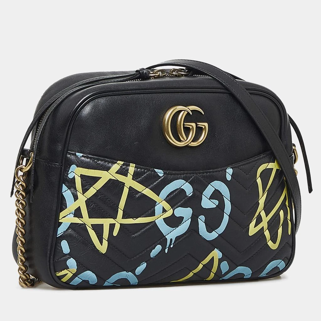 Gucci Gucci Black Leather Ghost GG Marmont Bag 2