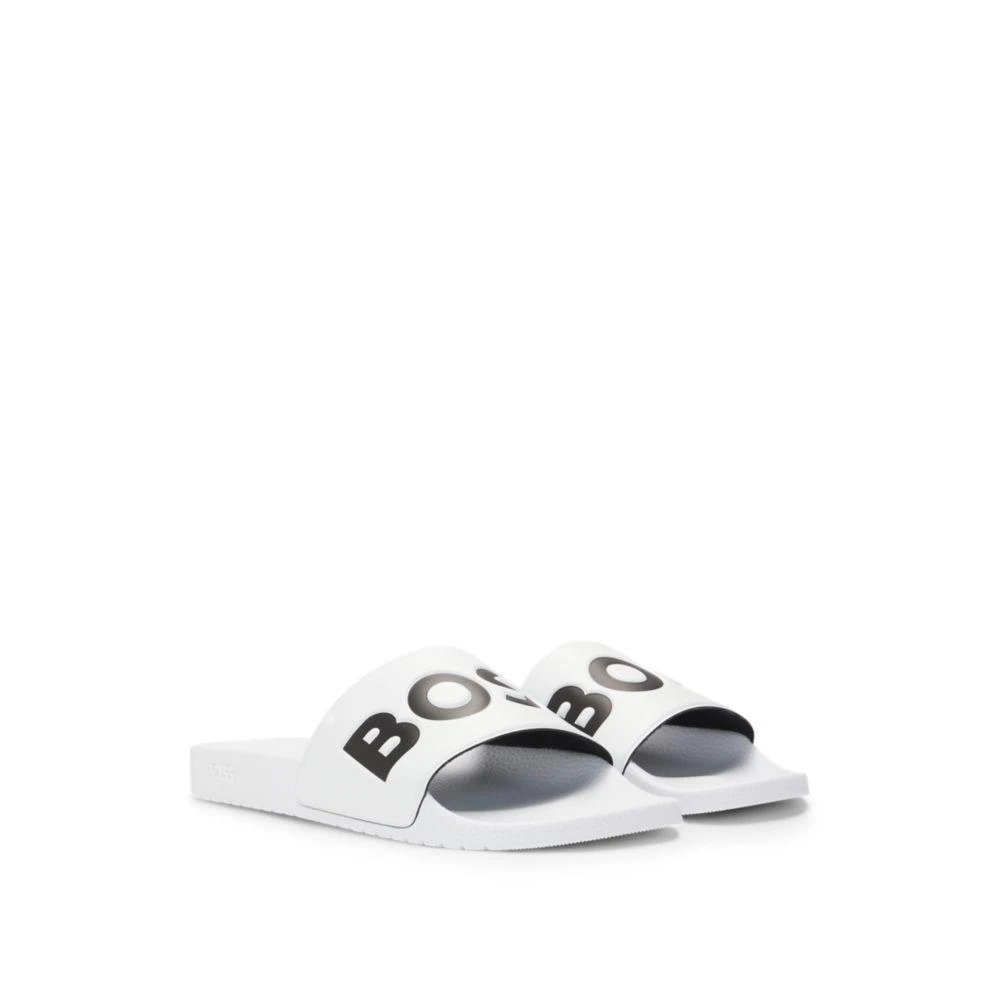 Hugo Boss Italian-made slides with large logo detail 1