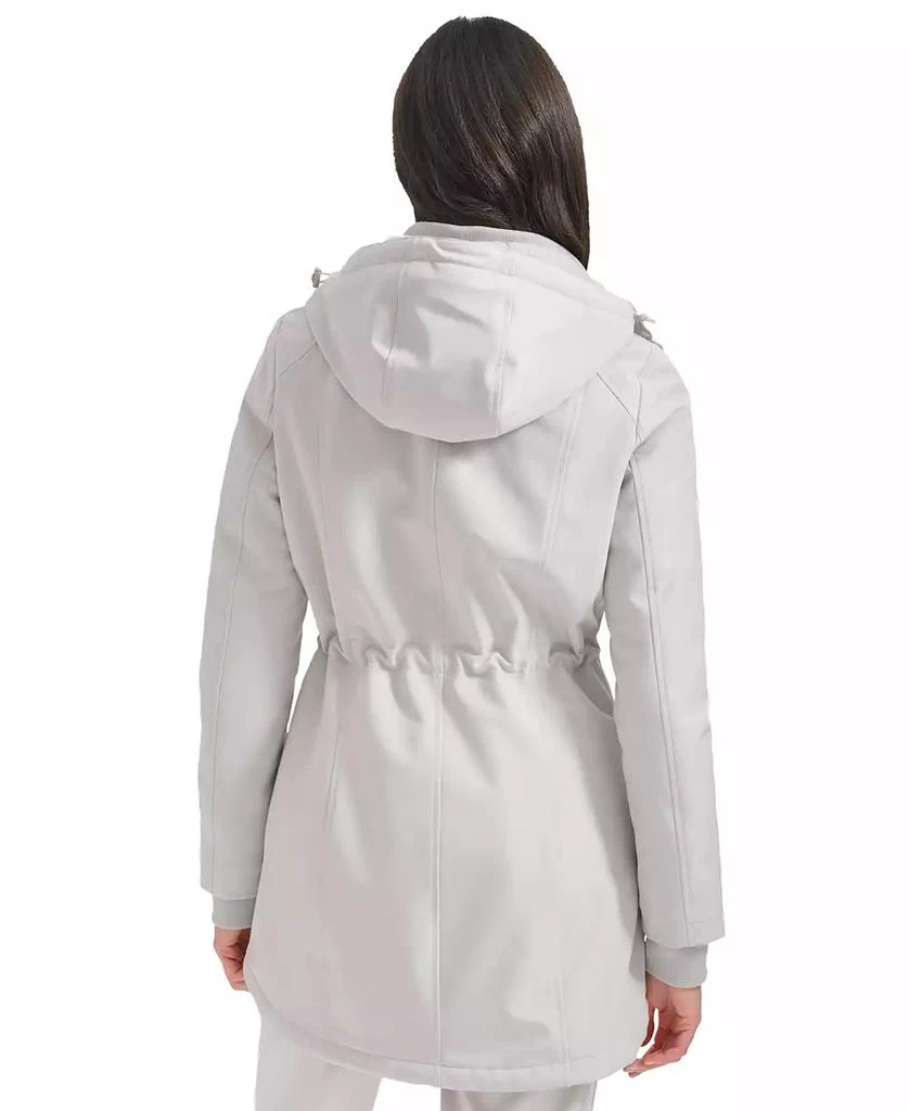 Calvin Klein Womens Hooded Faux-Fur-Lined Anorak Raincoat 2