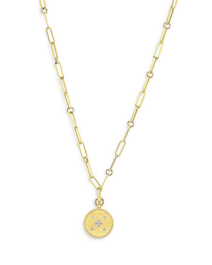 Roberto Coin 18K Yellow Gold Venetian Princess Diamond Medallion Lariat Necklace, 19"