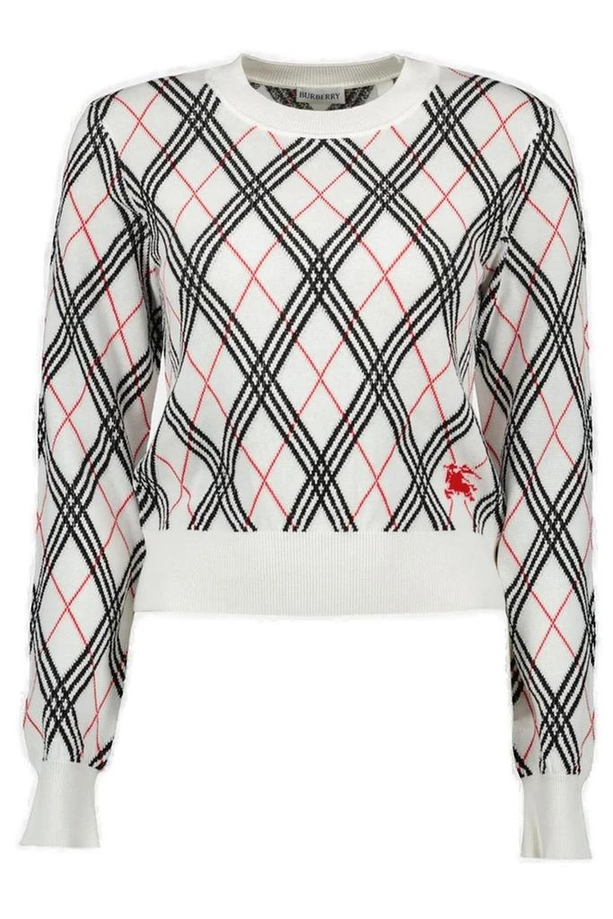 Burberry Burberry Checked Knit Jumper from Cettire