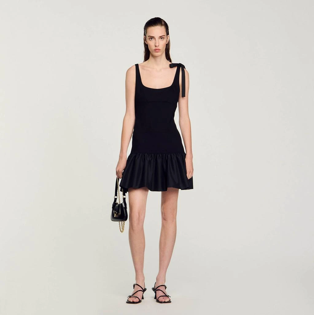 Sandro Dual-material short dress 1